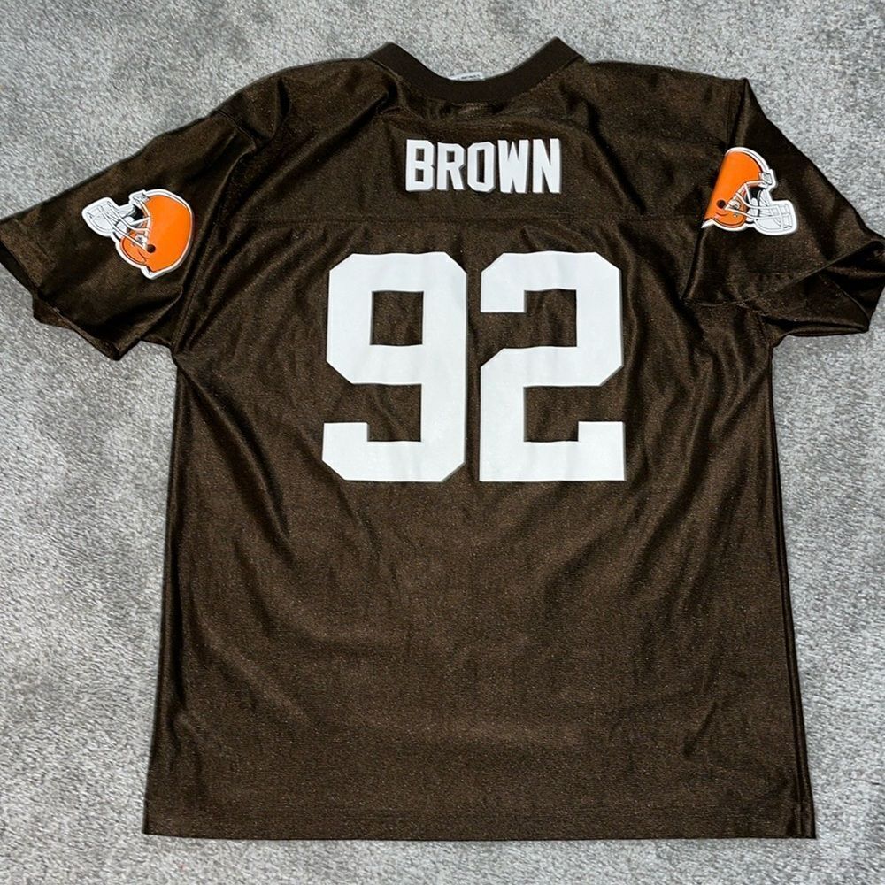 NFL Retro Youth Cleveland Browns #92 Courtney Brown Helmet Kids Jersey XL